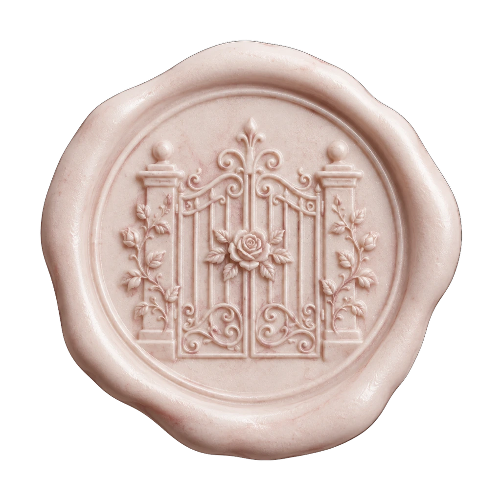 Rosewater Château wax seal